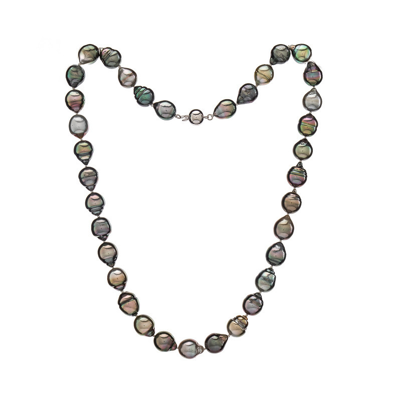 8-10mm Dark Tahitian South Sea Baroque Pearl Necklace - Pure Pearls
